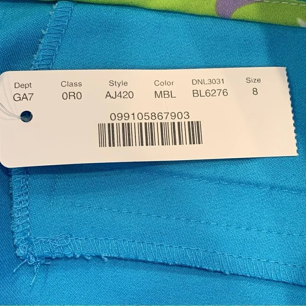 J Crew Hayden Kickout Crop Pant in Bi-Stretch Cotton Turquoise Size 8